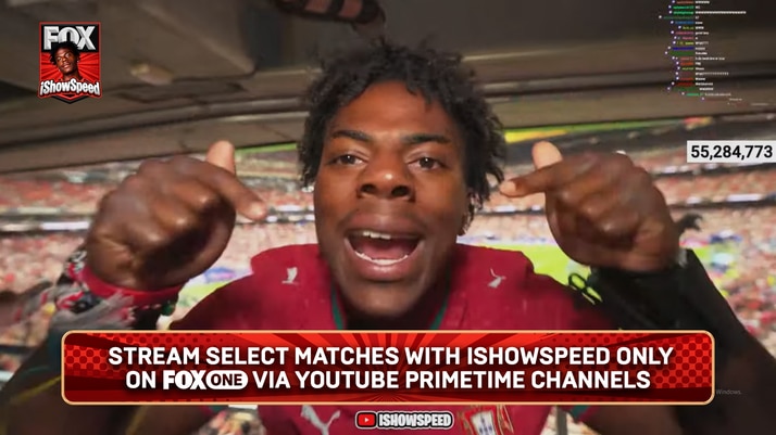 Stream select FIFA World Cup matches with IShowSpeed only on FOX One via YouTube Primetime channels
