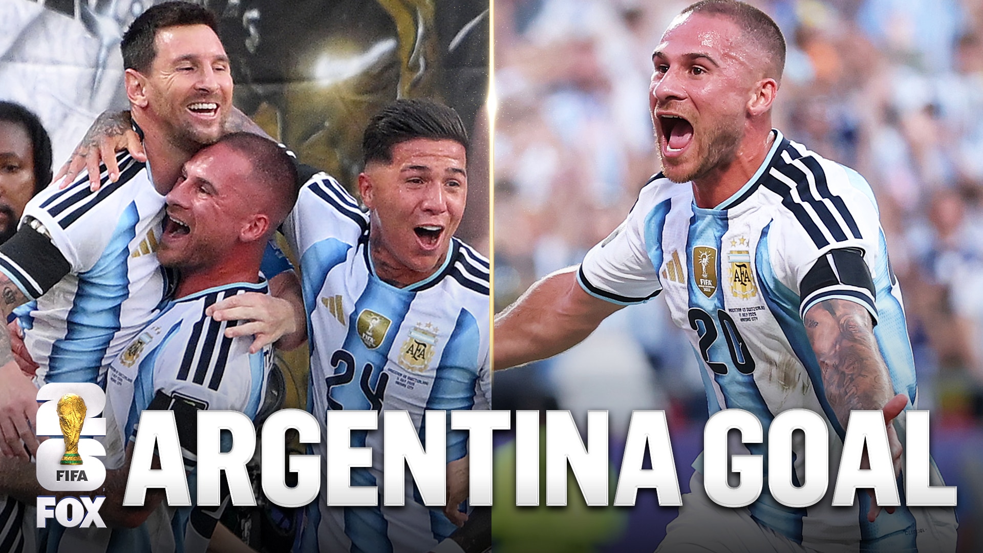 Argentina's Alexis Mac Allister scores header from corner kick to