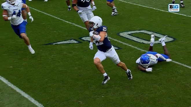 Penn State's Carson Hansen rushes for a 12-yard TD, extending lead vs Buffalo in the 3rd quarter