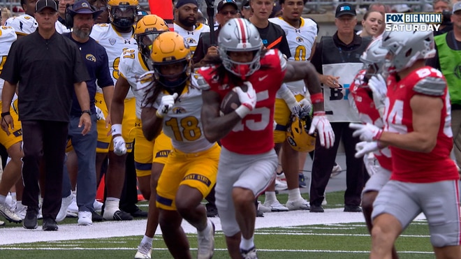 Luke Fahey finds Chris Henry Jr. for 75-yard TD, extending Ohio State lead over Kent State