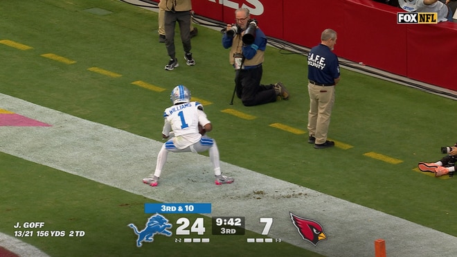 Lions' Jared Goff connects with Jameson Williams for 39-Yard TD, extending lead over Cardinals | NFL Highlights