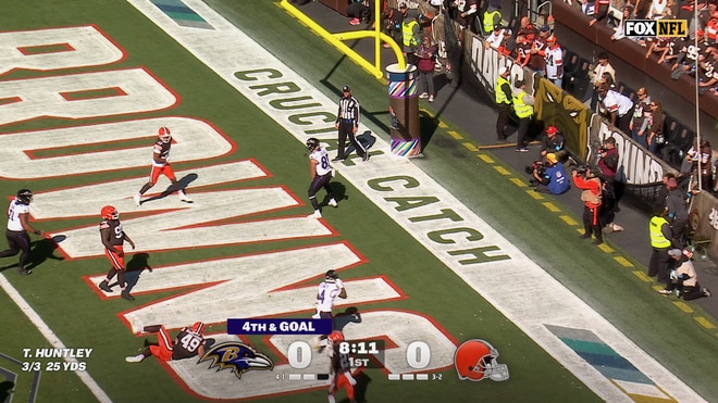 Tyler Huntley connects with Josh Cuevas for TD, giving Ravens lead over Browns | NFL Highlights