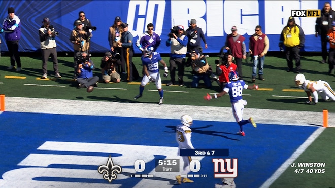 Jameis Winston finds Tyrone Tracy for 17-yard TD, giving Giants lead over Saints | NFL Highlights