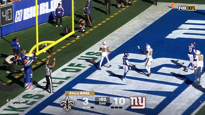 Saints' Tyler Shough finds Bryce Lance for two-yard TD, tying up game against Giants | NFL Highlights