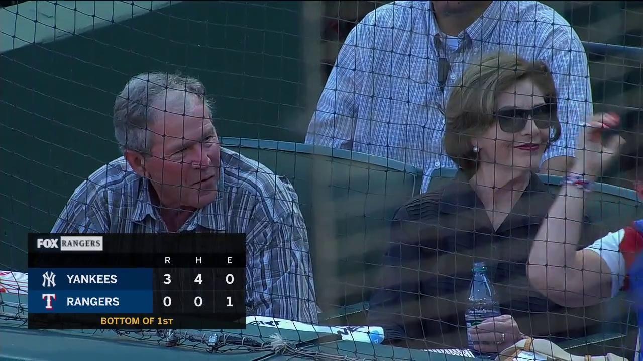 President Bush at the Ballpark for Yankees at Rangers