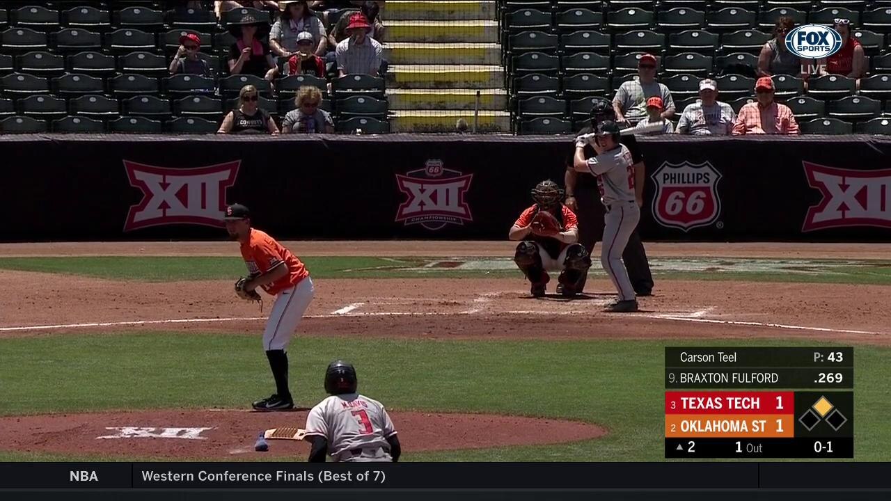 WATCH: OSU's Colin Simpson throws out Tech's Michael Davis at 3rd | Big 12 Baseball Tournament