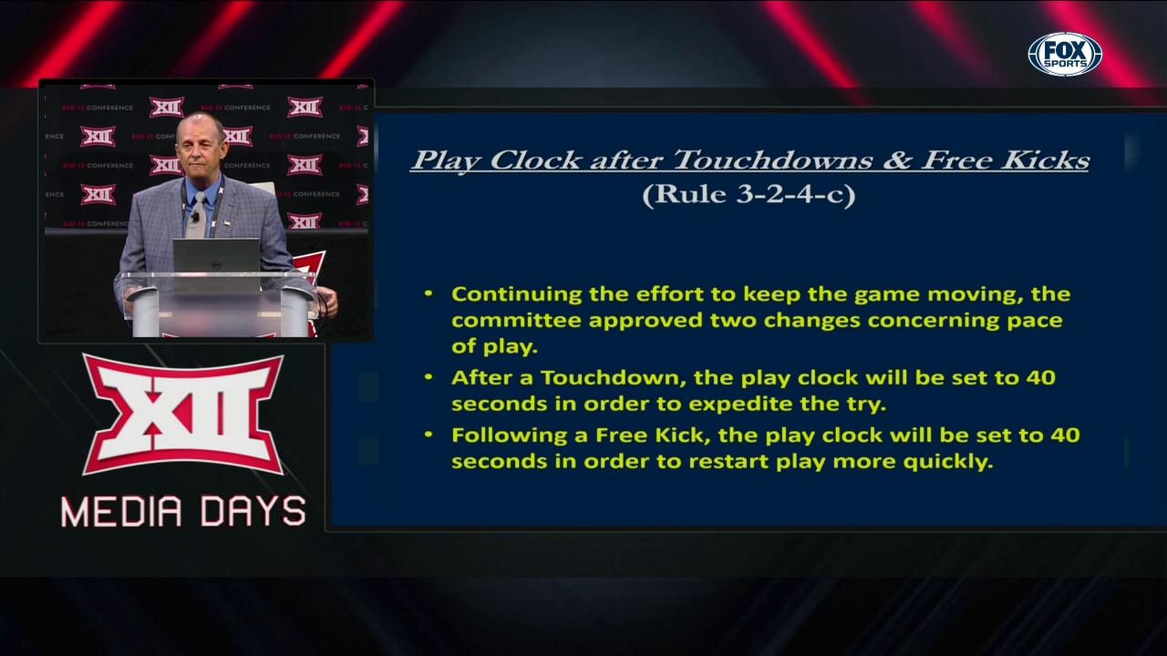Play Clock after Touchdowns and Free Kicks Rule | Big 12 Media Days