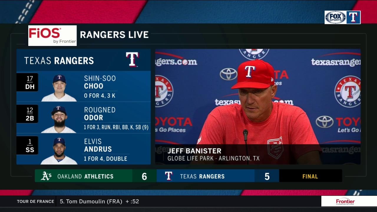 Jeff Banister talks tough loss against Athletics