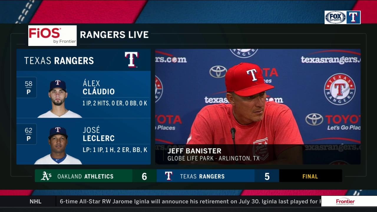 Jeff Banister on Martin Perez's night vs. Oakland