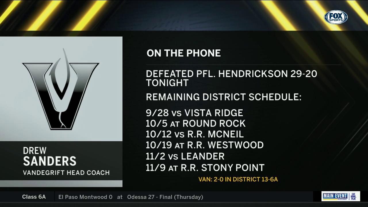 Vandegrift's Drew Sanders joins the show | High School Scoreboard Live