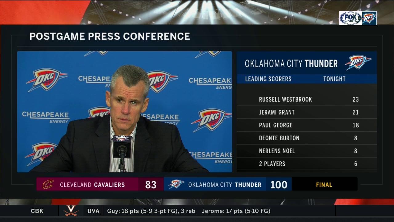 Billy Donovan on Jerami Grant's impact in win over Cavs