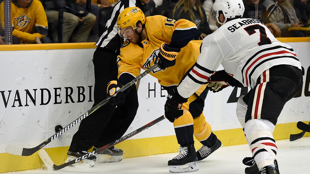 Preds rout Blackhawks for crucial 'Saturday night in Smashville' win