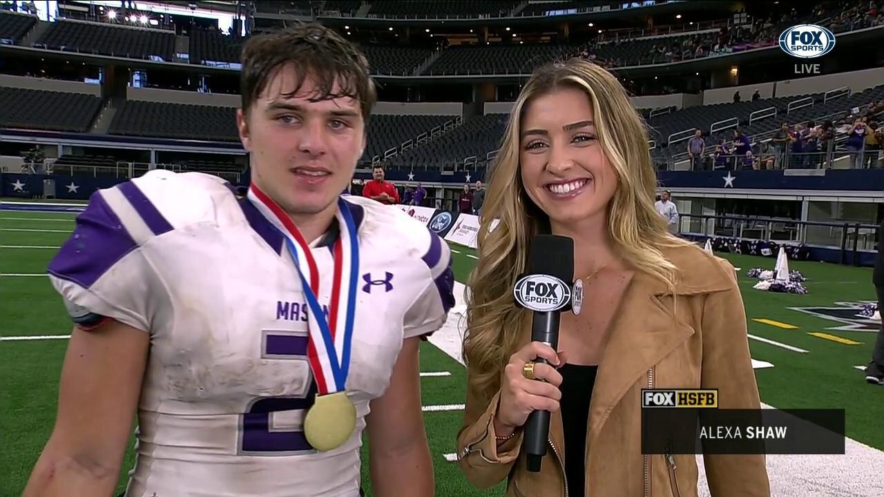 Jake Cockerham on Two Touchdown Performance in Mason State Title Win | UIL Texas State Football Championships