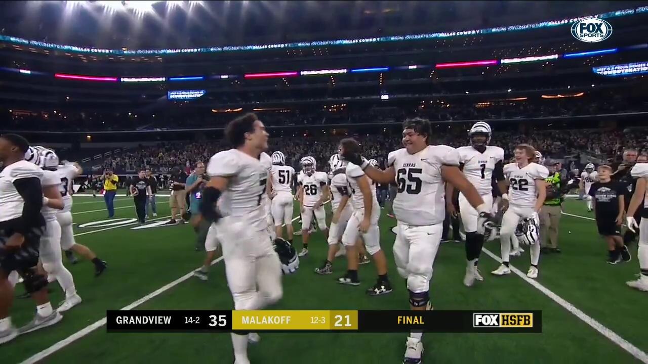 Grandview Zebras Walk off the field Celebrating first State Title Win | UIL Texas State Football Championships