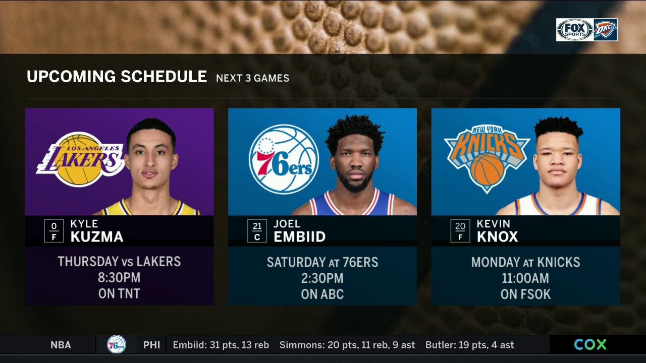 Upcoming Schedule for OKC | Thunder Live