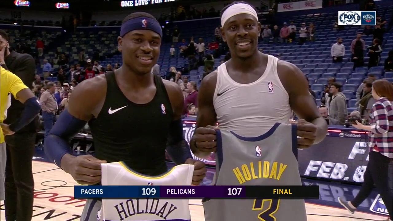 Brothers Jrue, Aaron Holiday Swap Jerseys