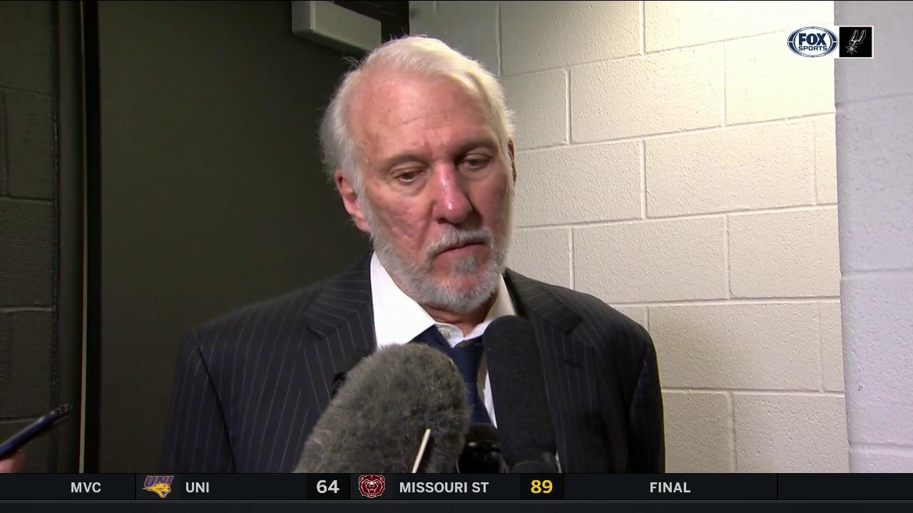 Gregg Popovich on Spurs getting the win against Trail Blazers