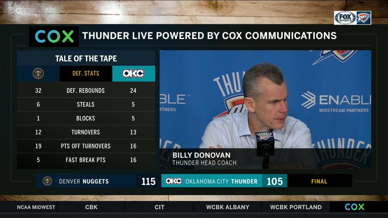 Billy Donovan on possible playoff match-up with Denver | Thunder Live
