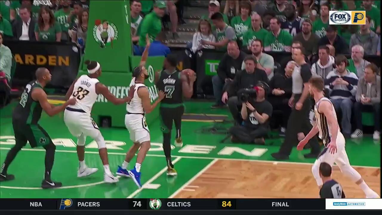 WATCH: Pacers can't hold halftime lead, fall to Celtics in Game 1