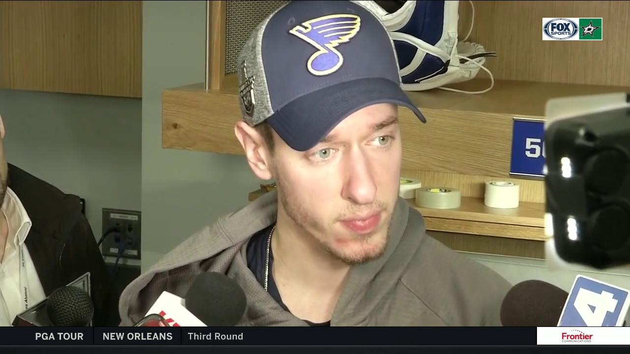 Jordan Binnington talks Blues Game 2 Loss to Stars