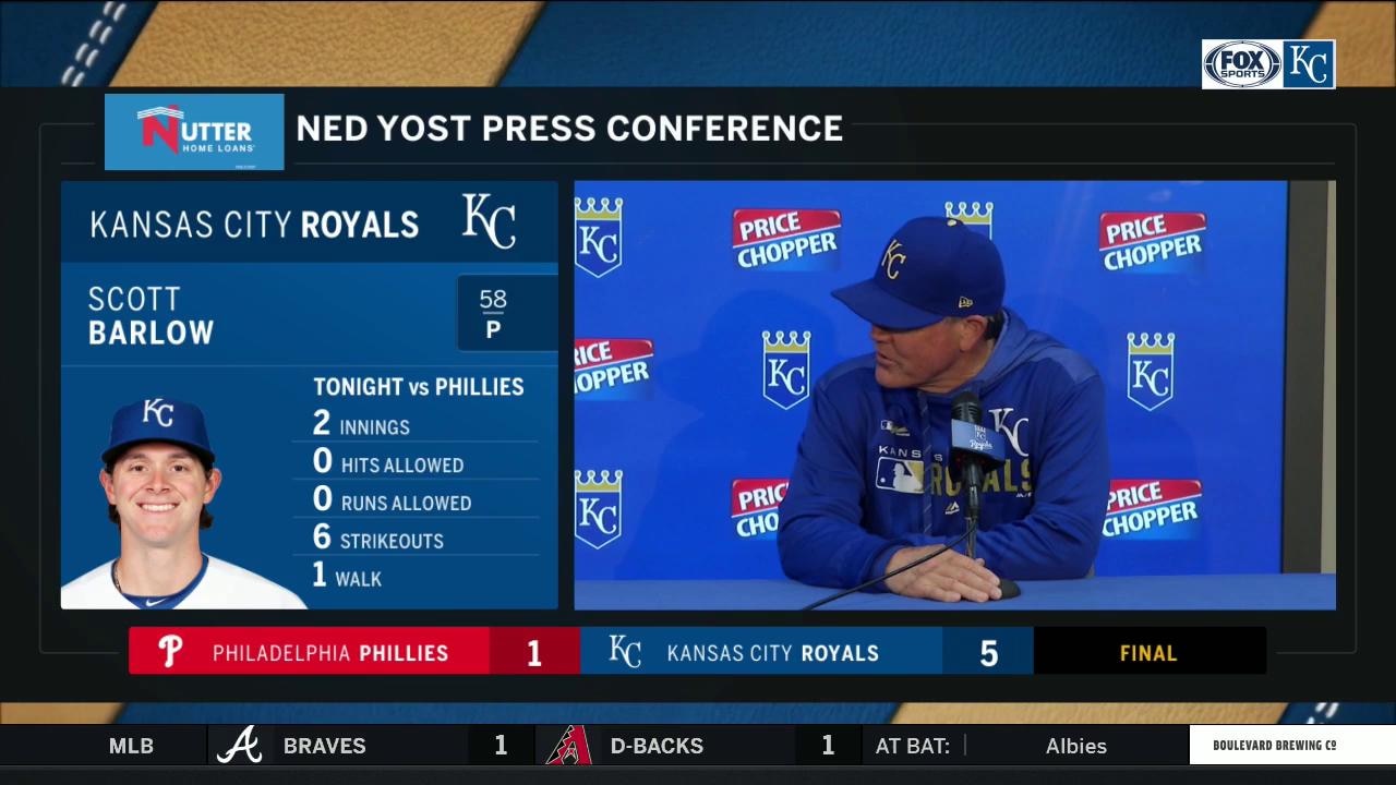 Yost on Barlow's historic outing out of pen: 'He was absolutely fantastic'