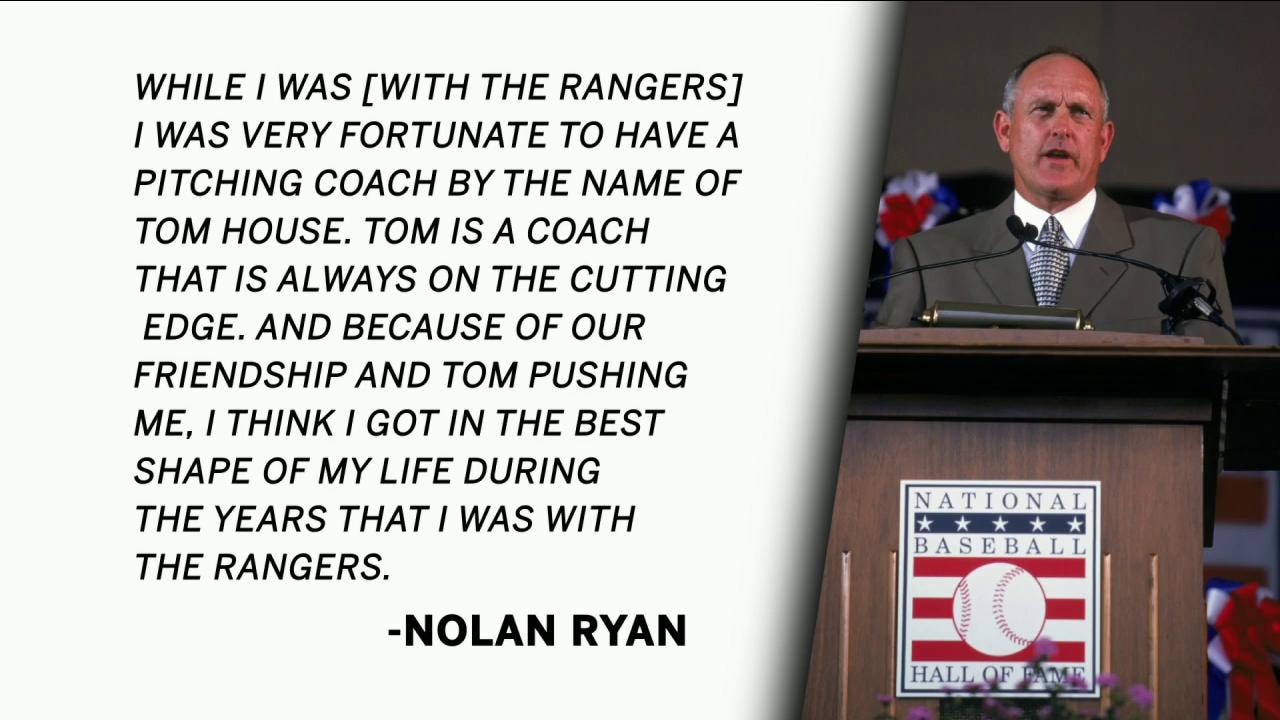 Nolan Ryan Thanks Pitching Coach Tom House