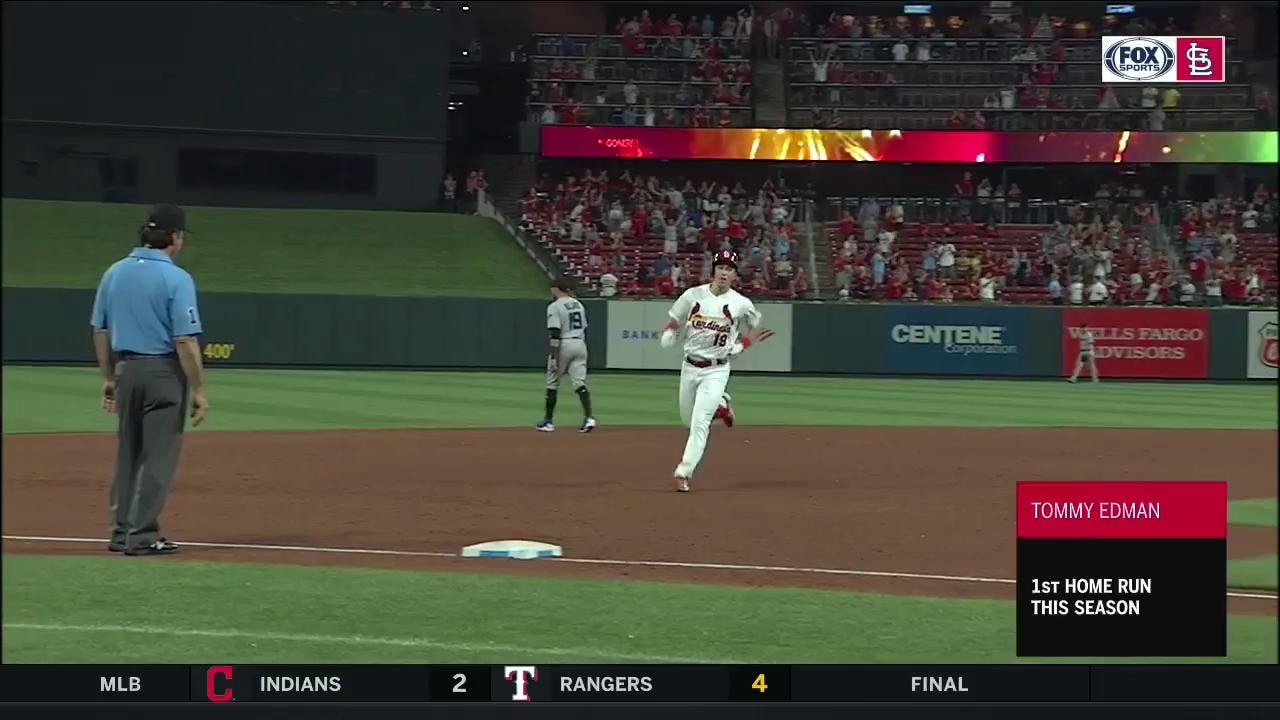WATCH: Tommy Edman's first MLB homer ties the game in the eighth inning