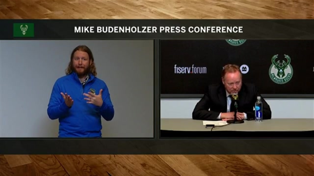 Coach Bud addresses media after win over Cleveland with ASL interpreter