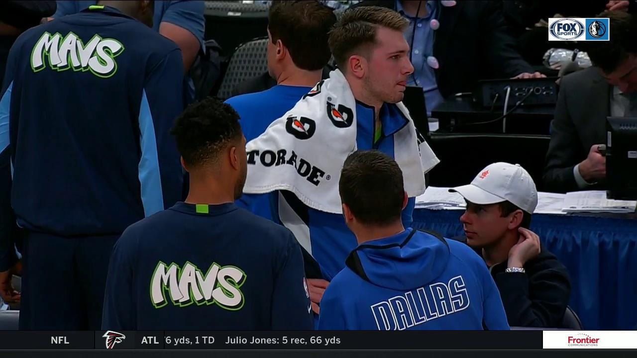 Luka Staredown During a Timeout | Mavs Live