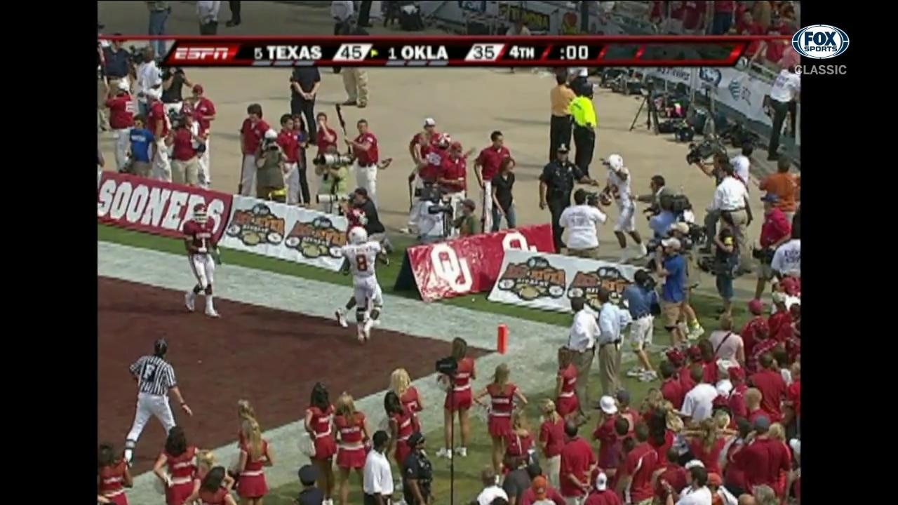 Mack Brown Celebrates with team in 2008 Texas win | Red River Classics