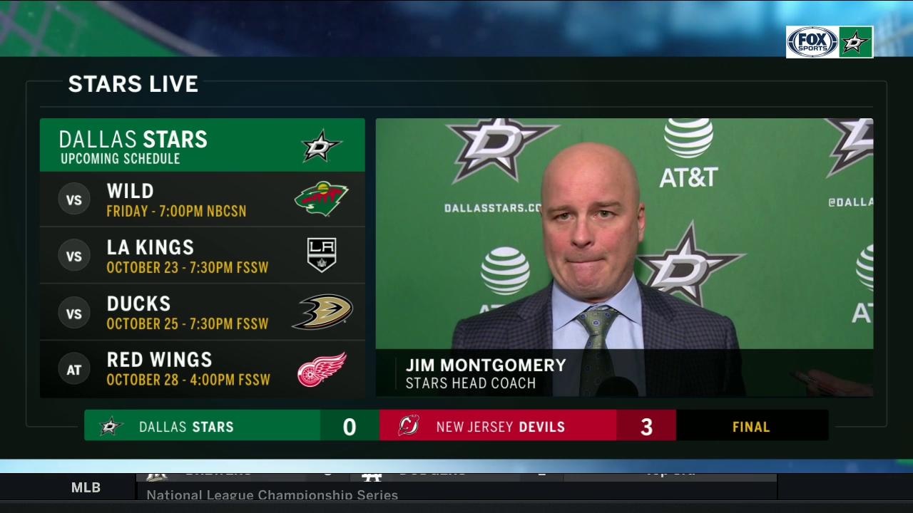 Jim Montgomery talks 3-0 loss to New Jersey on the road