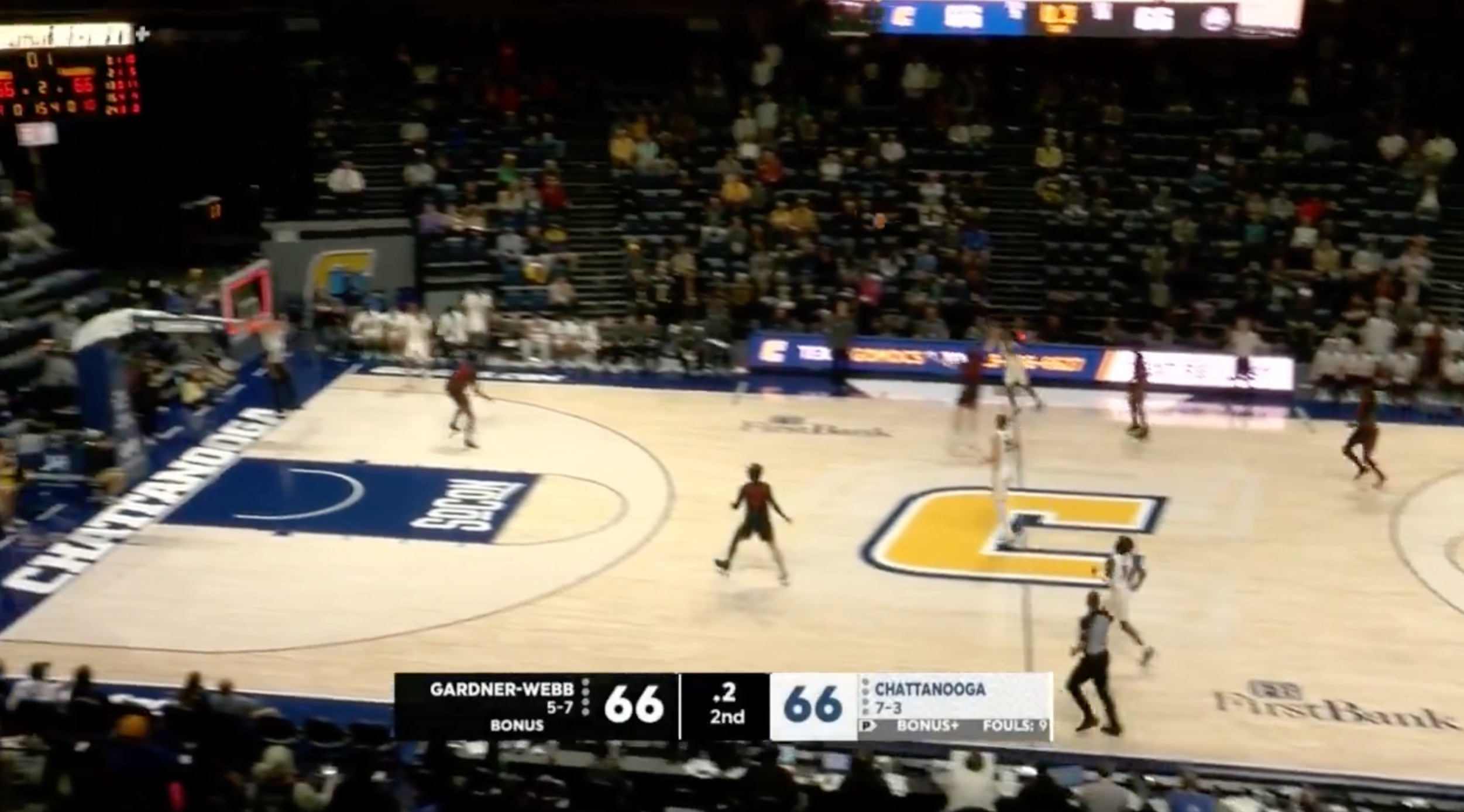 Trey Bonham's half-court, buzzer-beating three propels Chattanooga to a 69-66 win vs. Gardner Webb