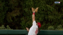 Phillies' Brandon Marsh ROBS Ronald Acuna Jr. of leadoff HR on first pitch of the game against Braves
