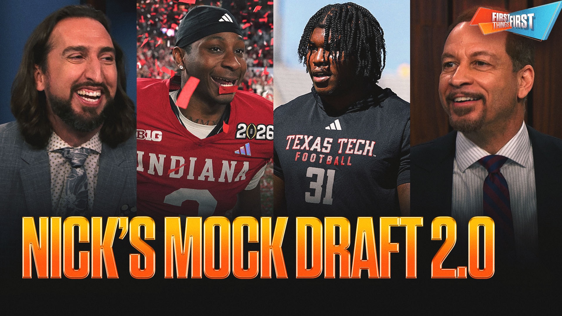 Nick Wright's Mock Draft 2.0: Carnell Tate-Jets, Chiefs select David Bailey, Omar Cooper Jr to Eagles, Rams add Kenyon Sadiq | First Things First
