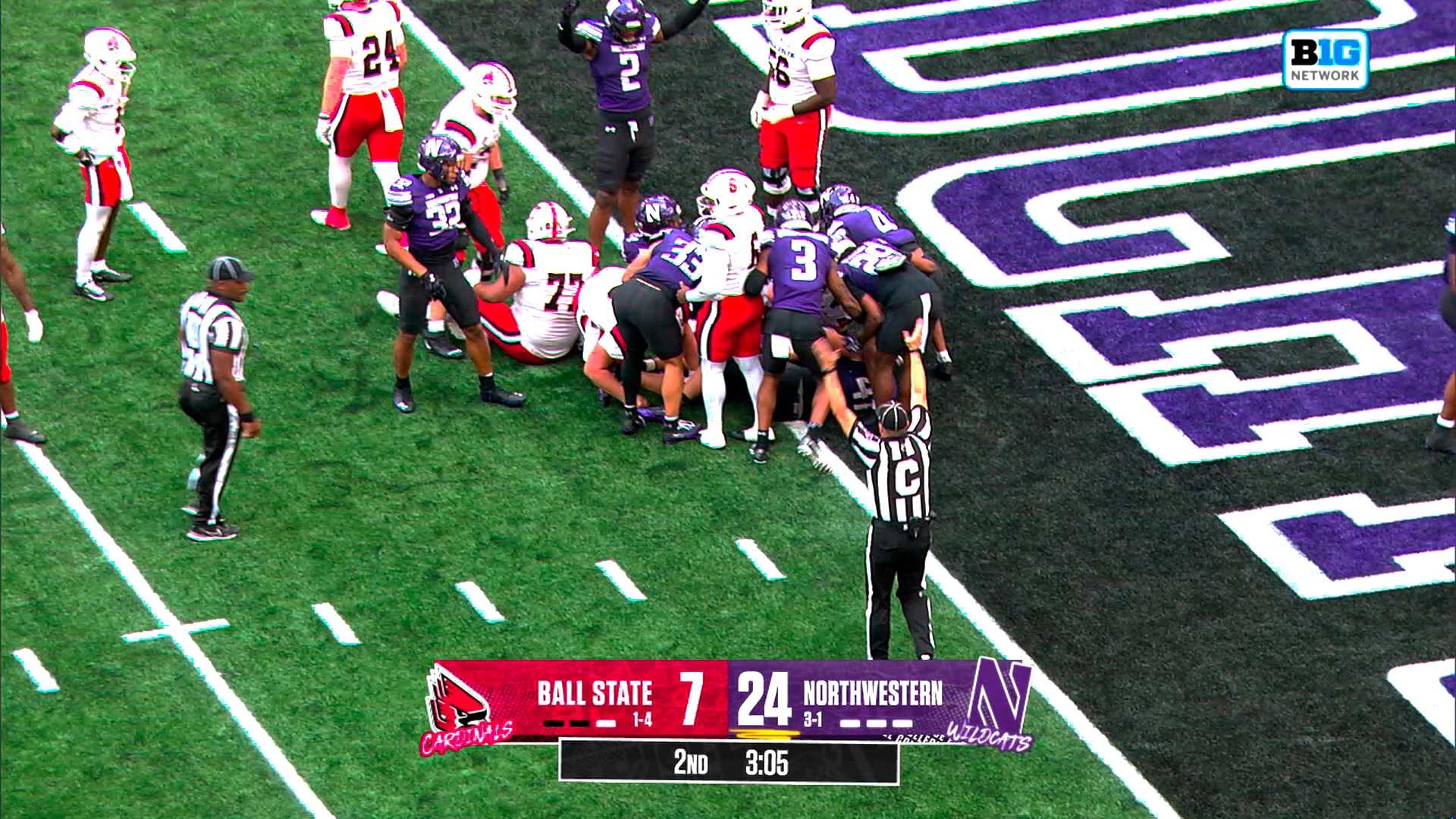 Robert Fitzgerald returns 15-yard pick-six, extending Northwestern's lead vs Ball State