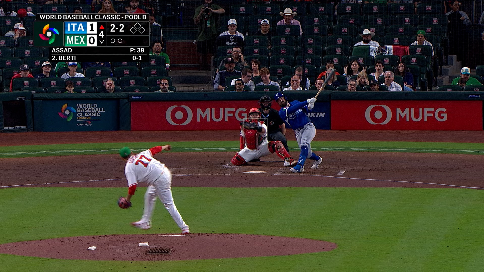 Jon Berti hits solo homer, extending Italy's lead over Mexico