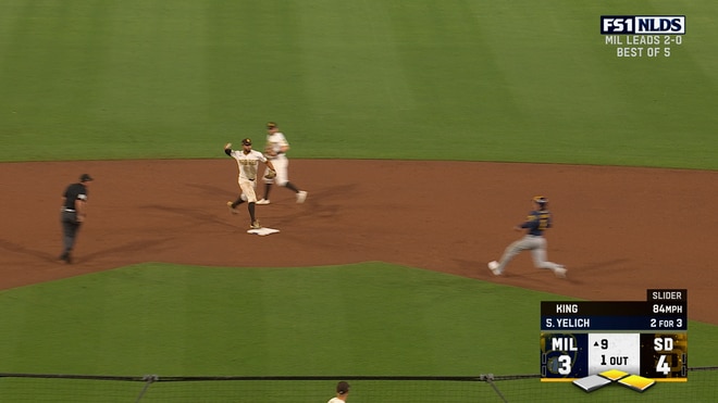 Padres complete double play in ninth inning to defeat Brewers in NLDS Game 3
