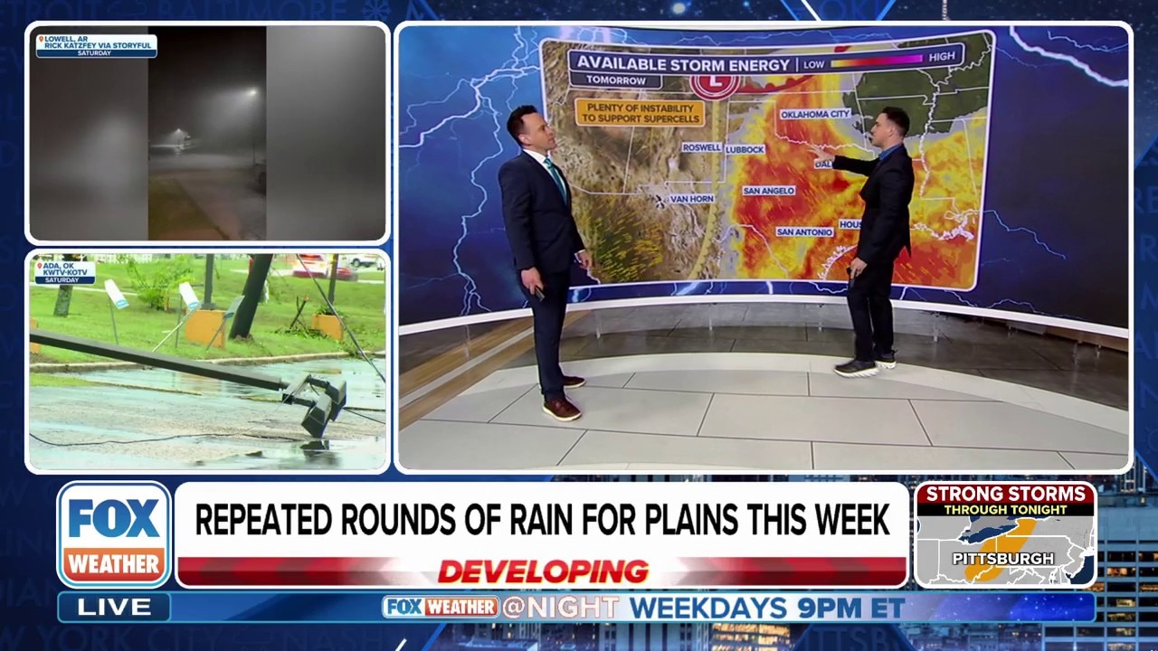 FOX Weather Meteorologists Steve Bender and Ari Sarsalari break down the next round of severe storms for the central and southern plains this week