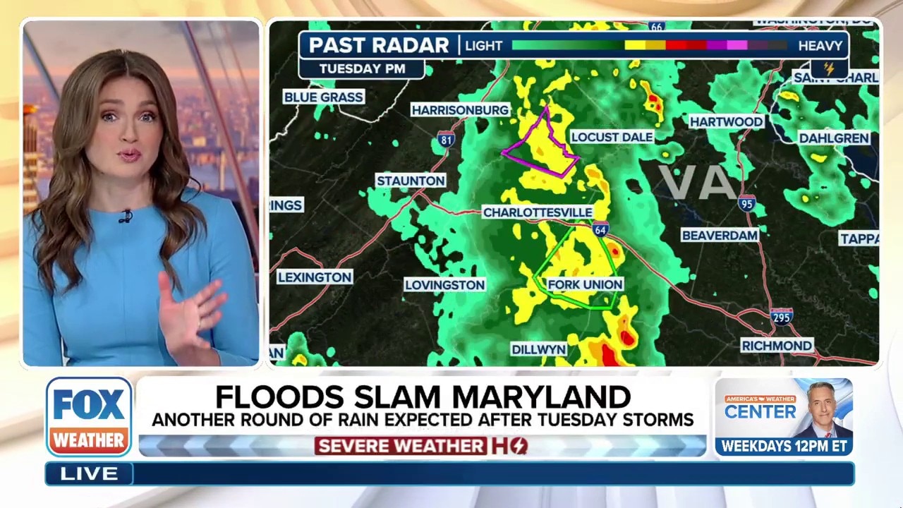 Flash floods slam Maryland and Virginia Tuesday