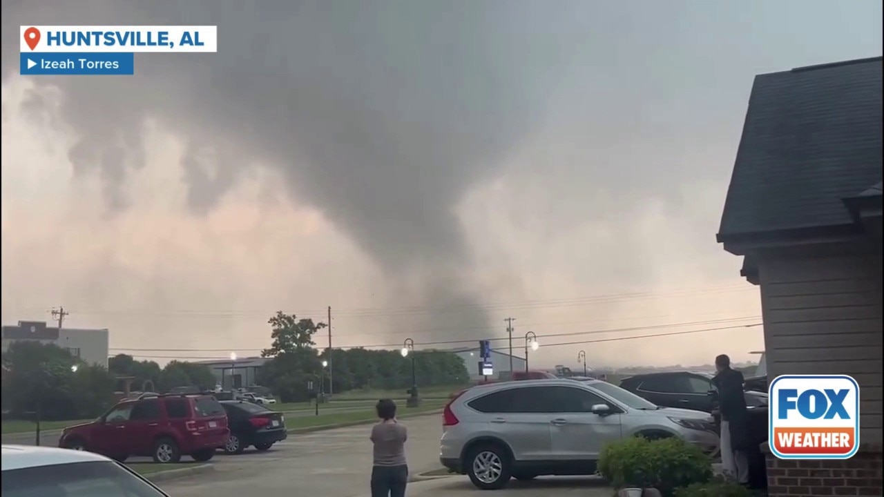 Apparent tornado spotted in Huntsville, Alabama