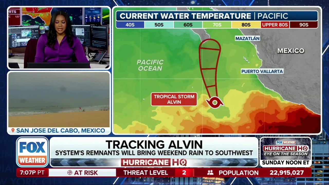 Alvin weakens but moisture shield moves inland