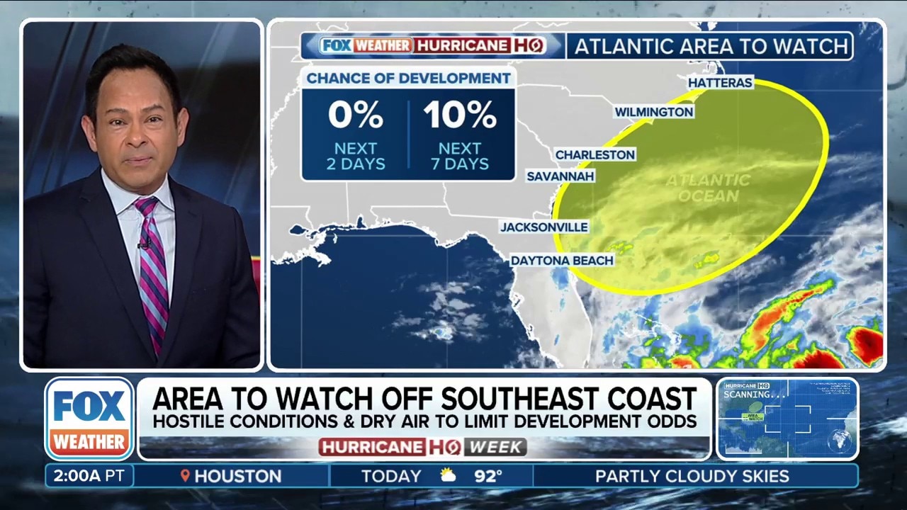 Forecasters monitor possible tropical development off Southeast coast