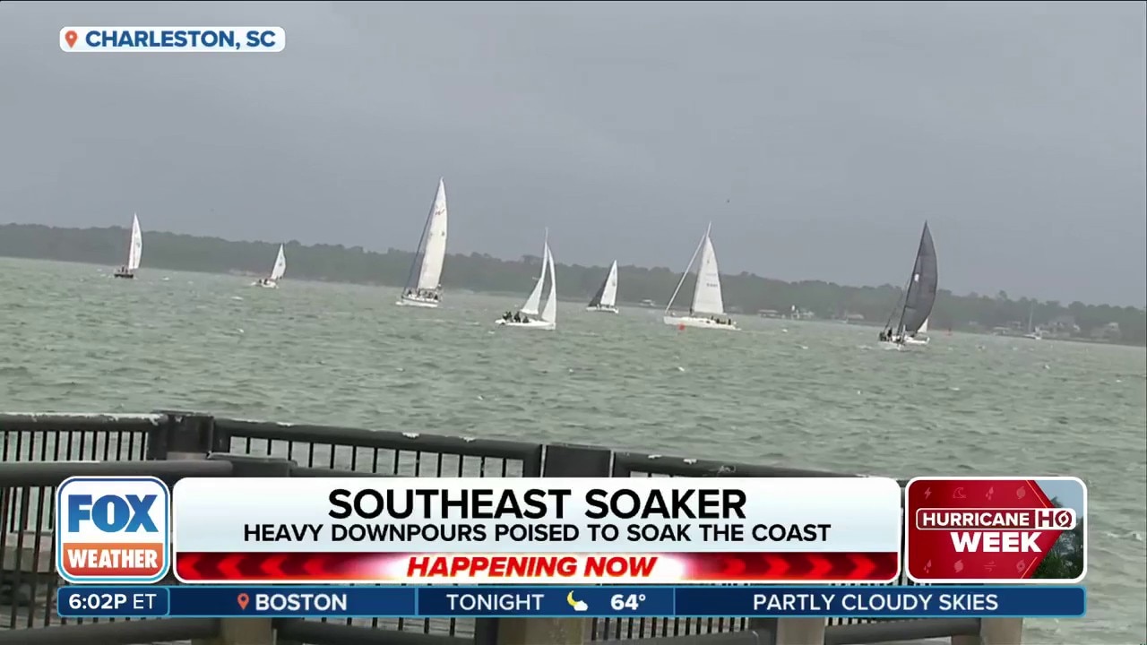 Windy, rainy evening for southeast as heavy moisture moves up the coast