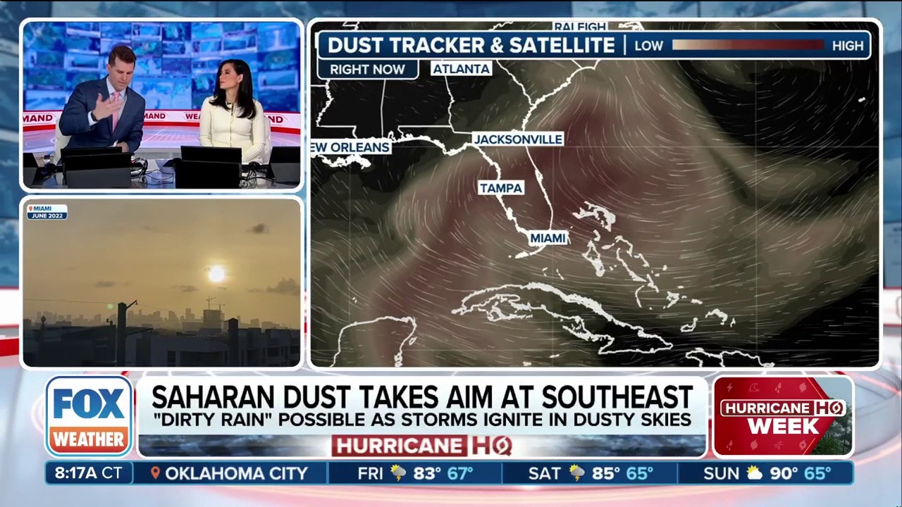 Dense plume of Saharan dust arriving to Florida sky on Thursday 