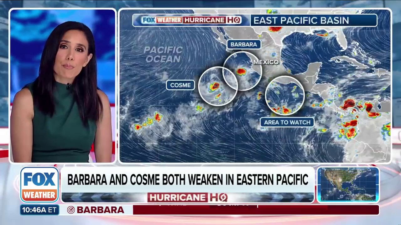 Barbara, Cosme both weaken in Eastern Pacific