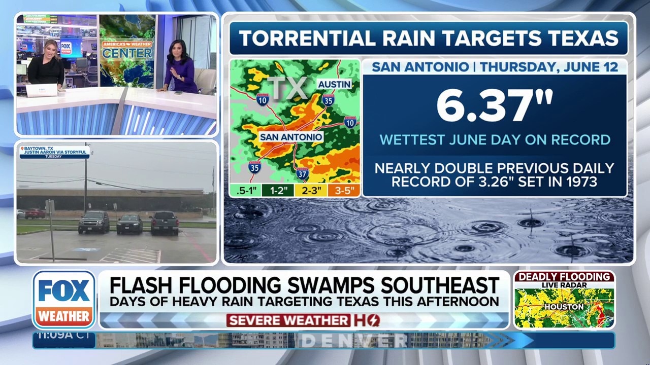 San Antonio sees wettest June day on record as city gets slammed with deadly flash flooding