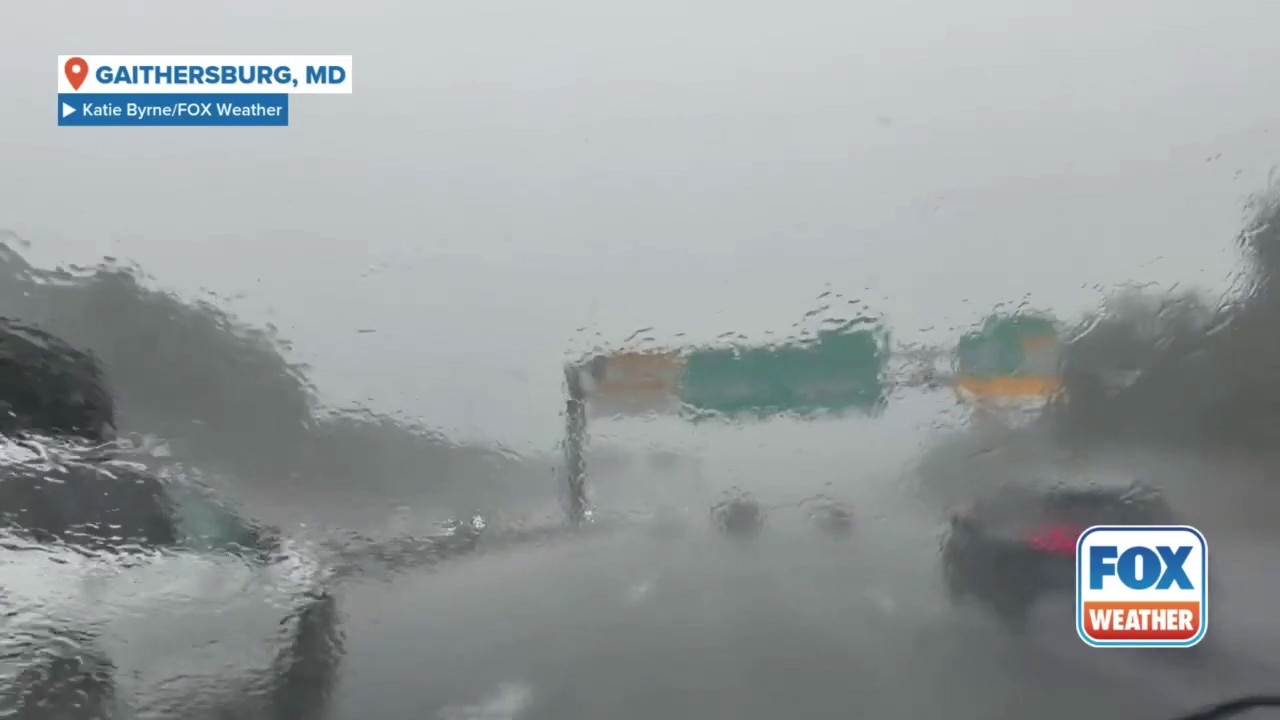 Heavy downpours land in Maryland amid thunderstorm warning