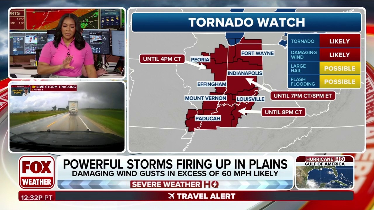 Portions of Kentucky added to tornado watch as severe storms pound the Plains