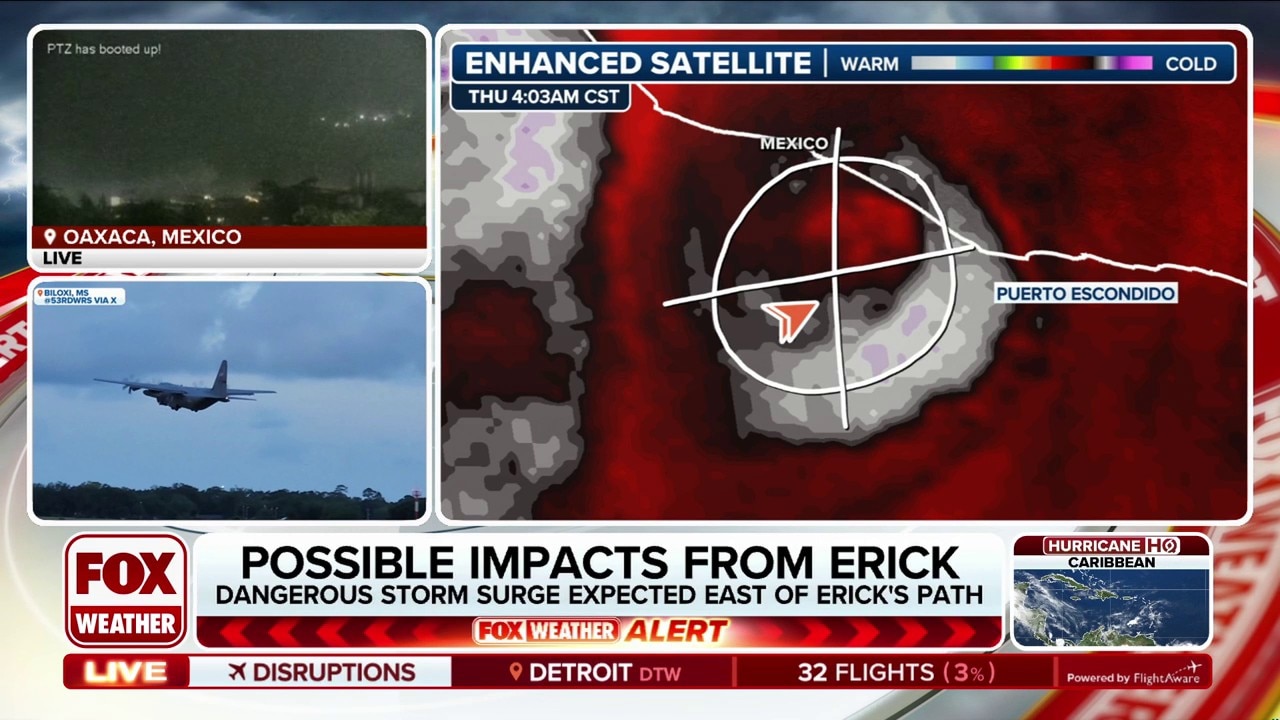 Hurricane Erick scraping southwestern coast of Mexico as destructive landfall is imminent