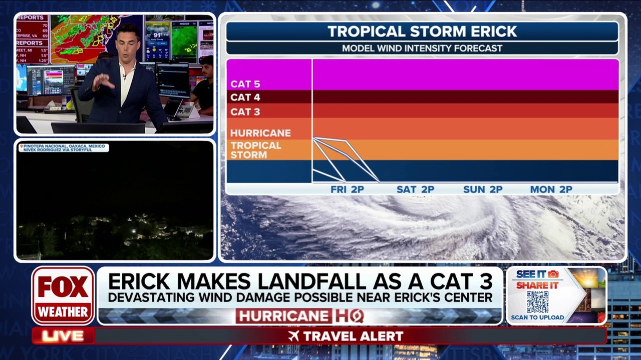Erick rapidly weakening in the Eastern Pacific after Category 3 landfall in Mexico